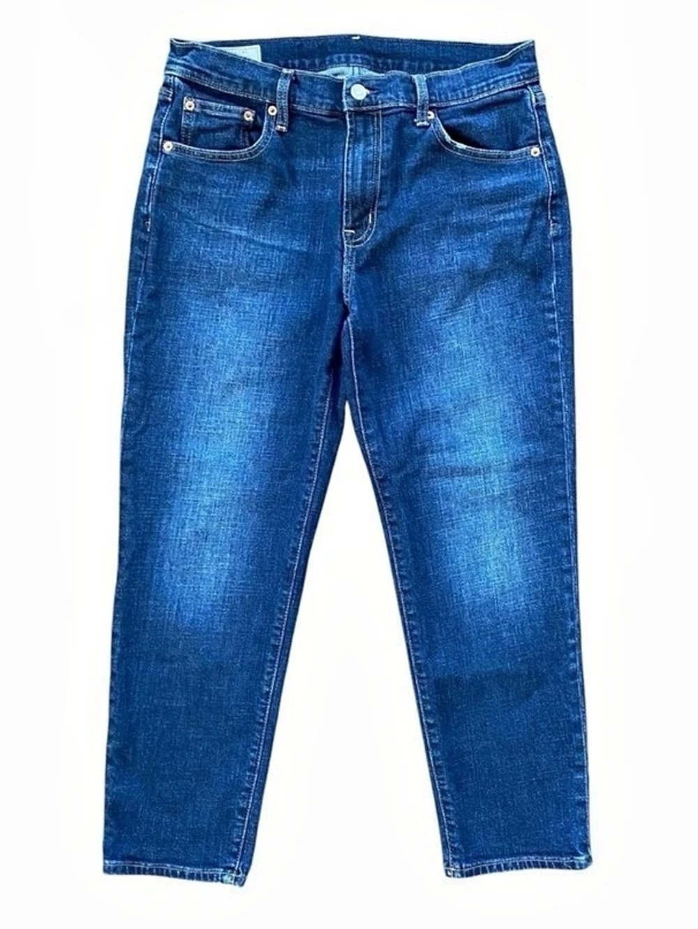 GAP Women’s Girlfriend Mid-Rise Straight Blue Jeans Dark Wash Denim Size 28 (6R)